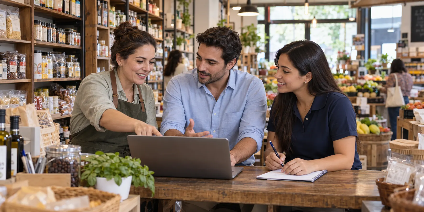 Representative scene of an advisor working alongside a store team