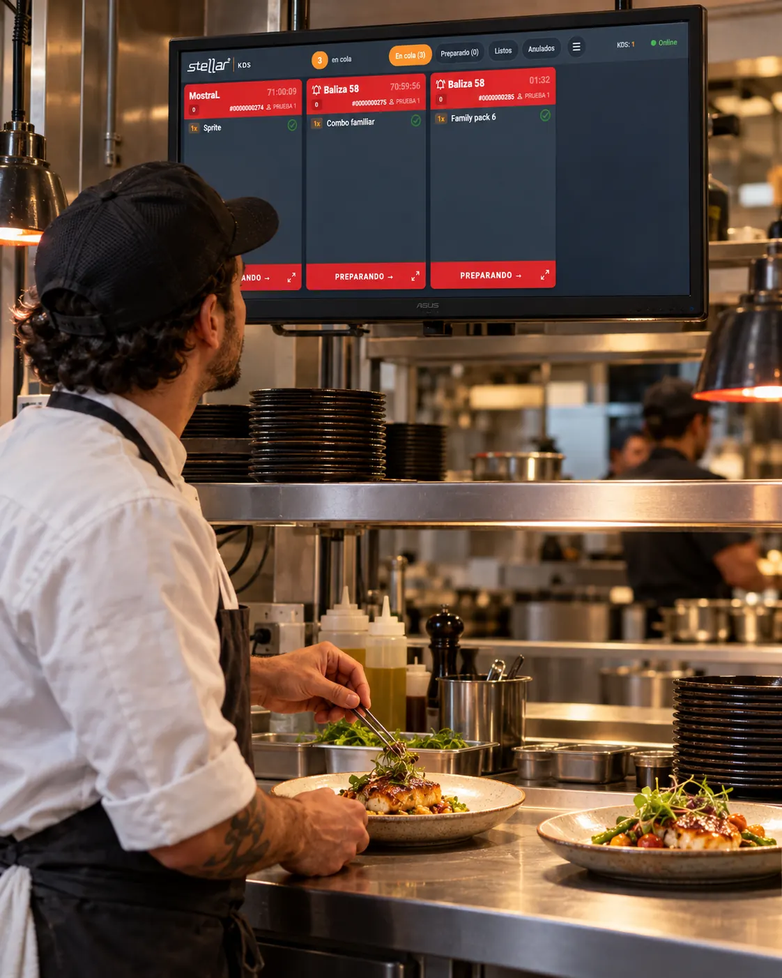 Experiencia de cocinar en restaurante; escena generada